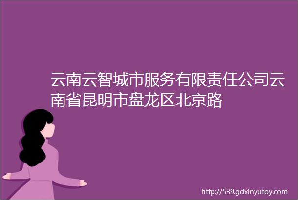 云南云智城市服务有限责任公司云南省昆明市盘龙区北京路