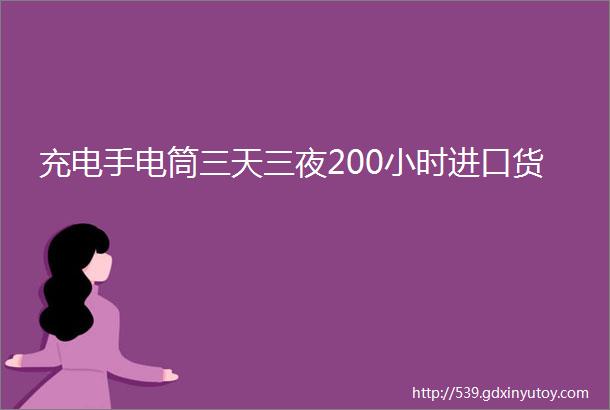 充电手电筒三天三夜200小时进口货