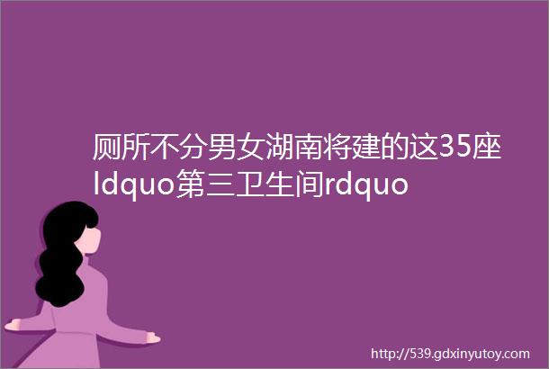 厕所不分男女湖南将建的这35座ldquo第三卫生间rdquo到底是神马