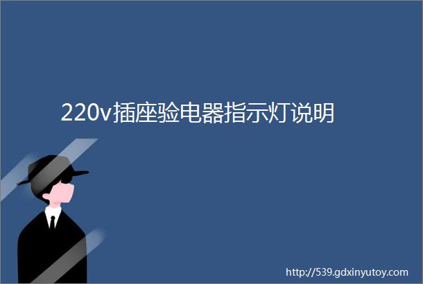 220v插座验电器指示灯说明