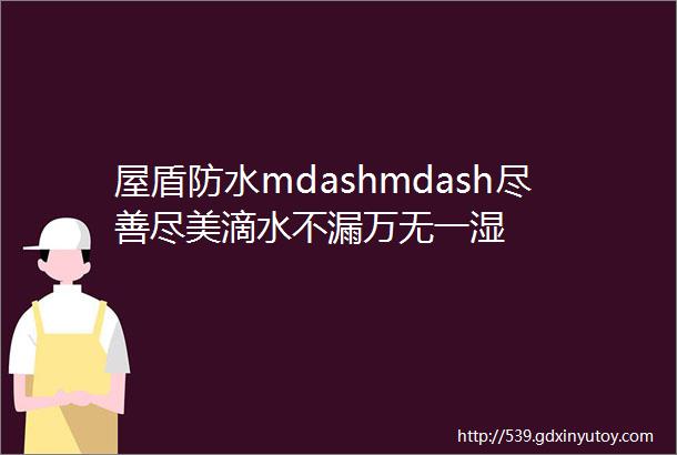 屋盾防水mdashmdash尽善尽美滴水不漏万无一湿