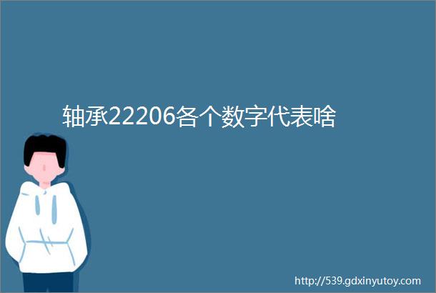 轴承22206各个数字代表啥