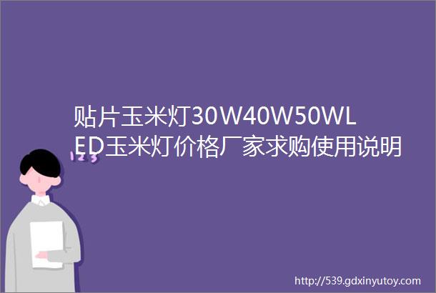 贴片玉米灯30W40W50WLED玉米灯价格厂家求购使用说明