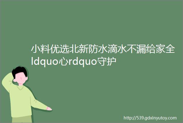 小料优选北新防水滴水不漏给家全ldquo心rdquo守护